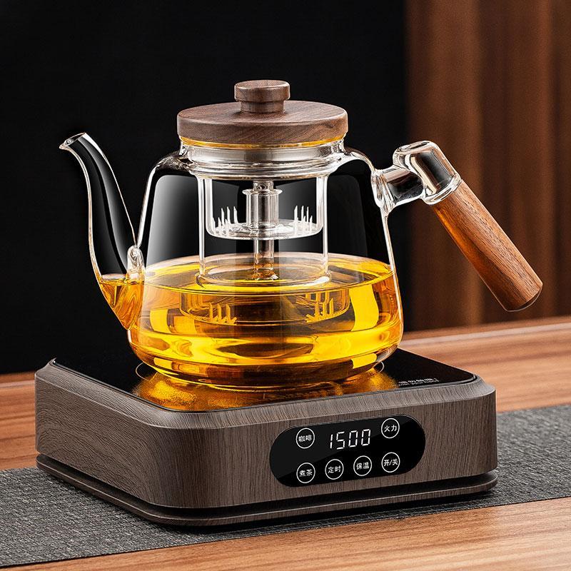 2024新款防爆高硼硅玻璃煮茶壶电陶炉围炉煮茶家用侧把蒸汽烧水壶