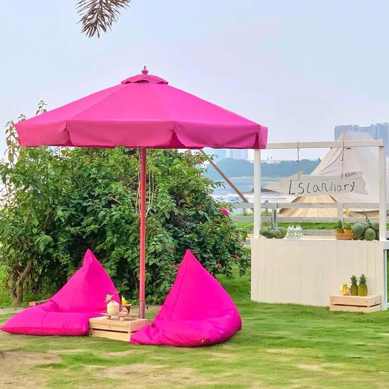 户外遮阳伞沙滩泳池休闲集市草地婚礼花园露营波浪设计流苏中柱伞