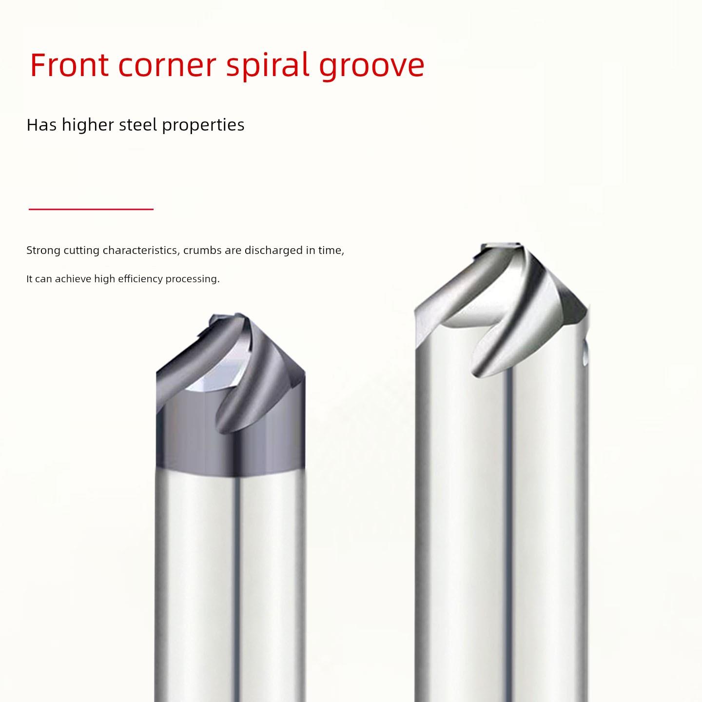 平螺旋槽倒角刀，高效铝钢90度硬倒角刀，平底倒角两用