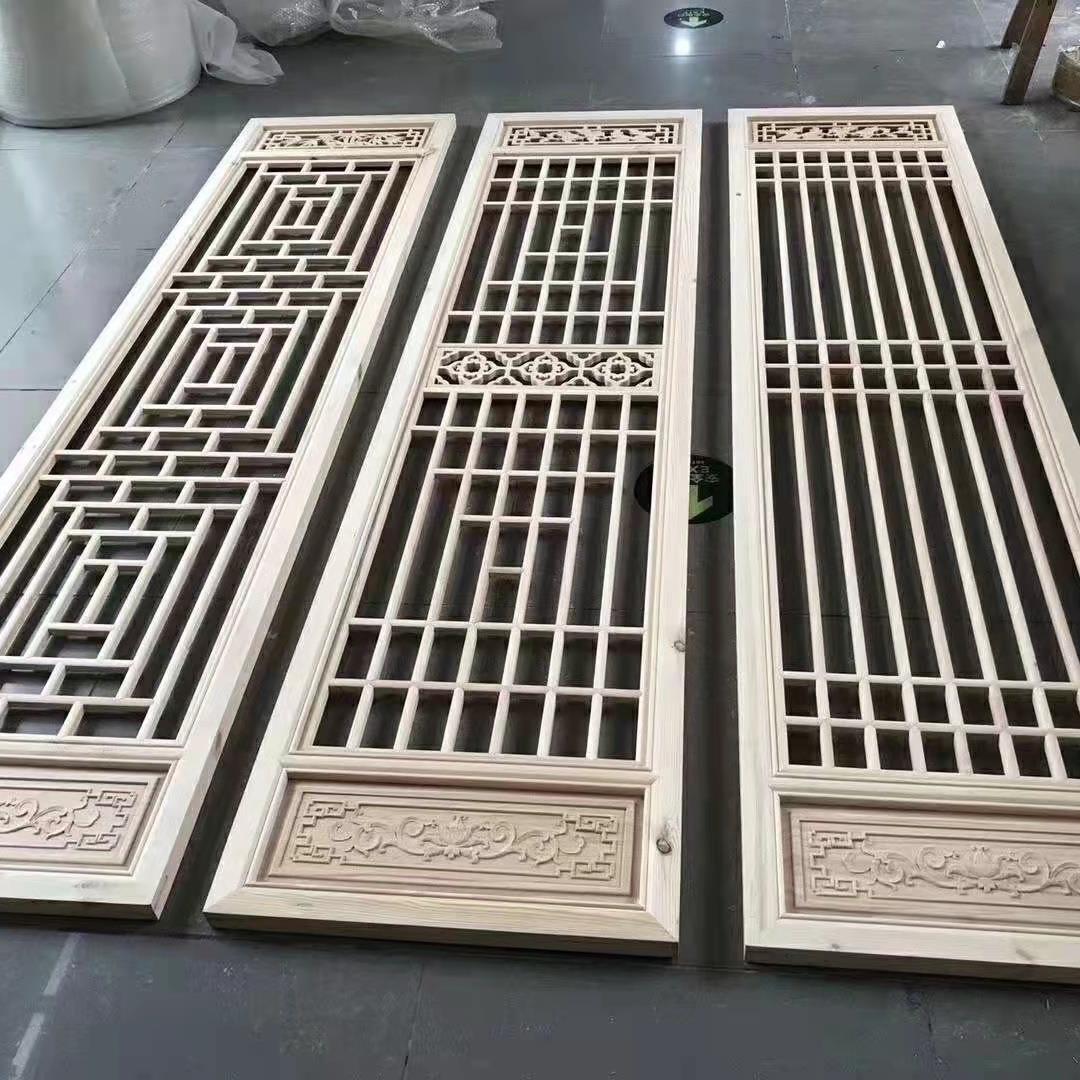 新中式实木花格屏风彷古门窗东阳木雕隔断定制格子格栅榫卯玄关