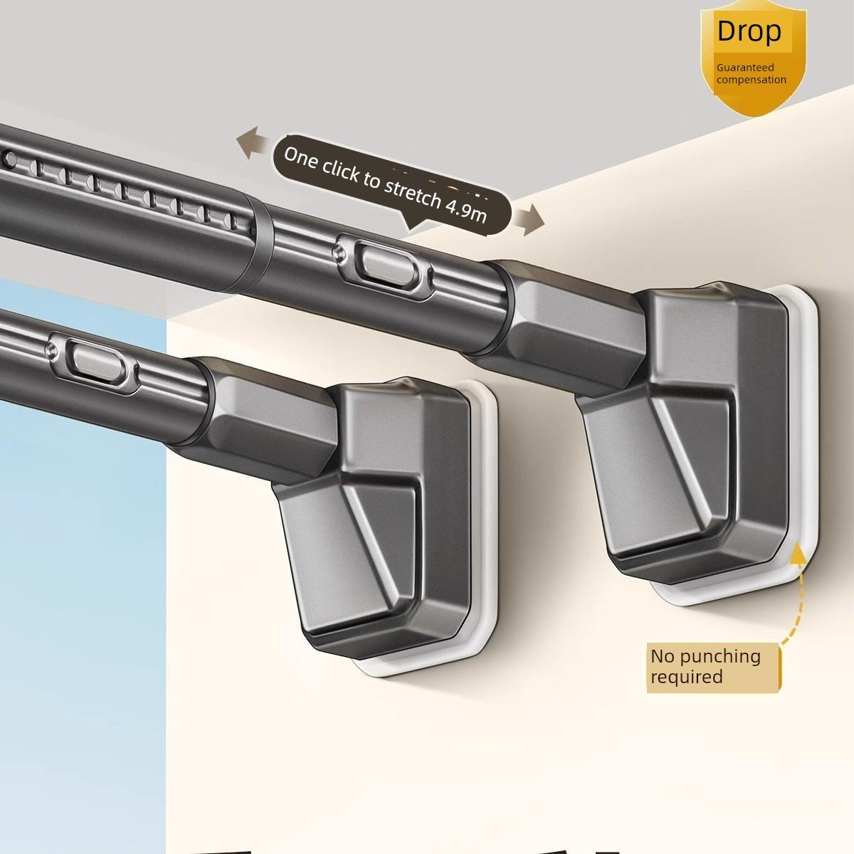 德国进口免打孔伸缩杆晾衣杆阳台固定不锈钢晾衣架浴室墙面支撑杆