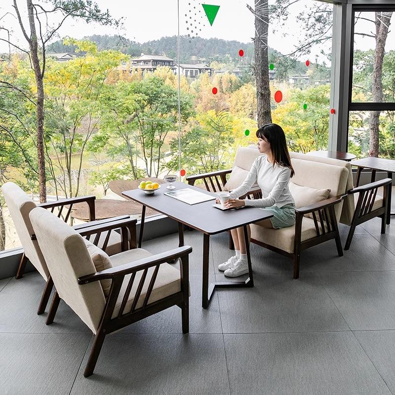 网红同款咖啡厅桌椅奶茶店沙发组合清吧民宿书咖茶楼餐饮卡座商用