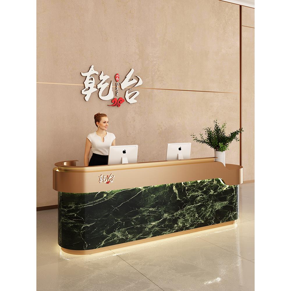 前台接待台公司异形烤漆美容院收银台吧台教育机构咨询台高端定制