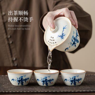 旅行茶具小套装功夫茶具快客杯整套家用办公盖碗快客杯泡茶便携包