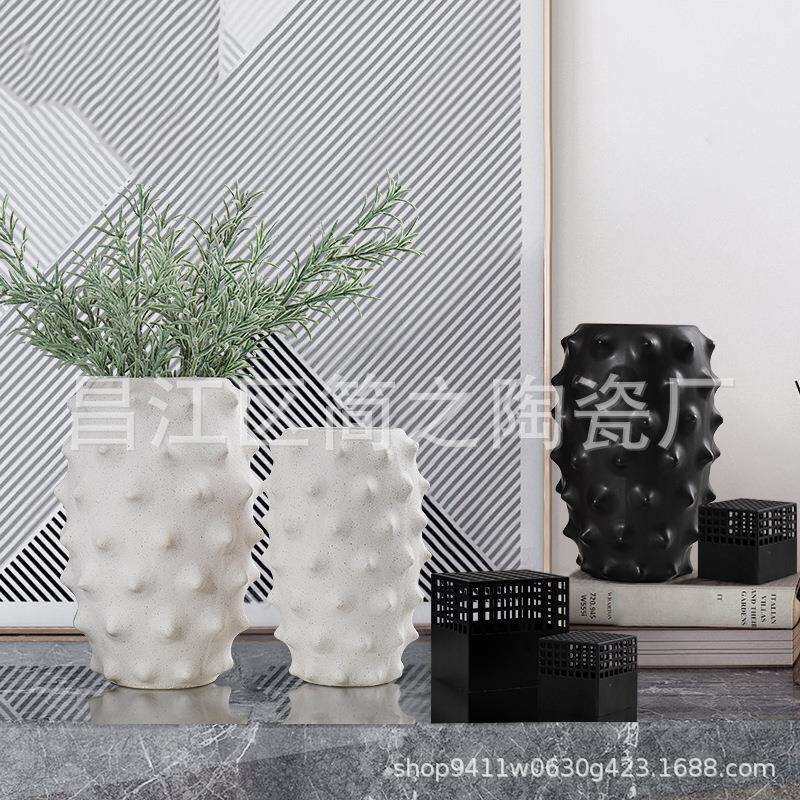 陶瓷菠萝仿真花瓶餐桌摆件客厅插花简约现代样板房间家居装饰花器