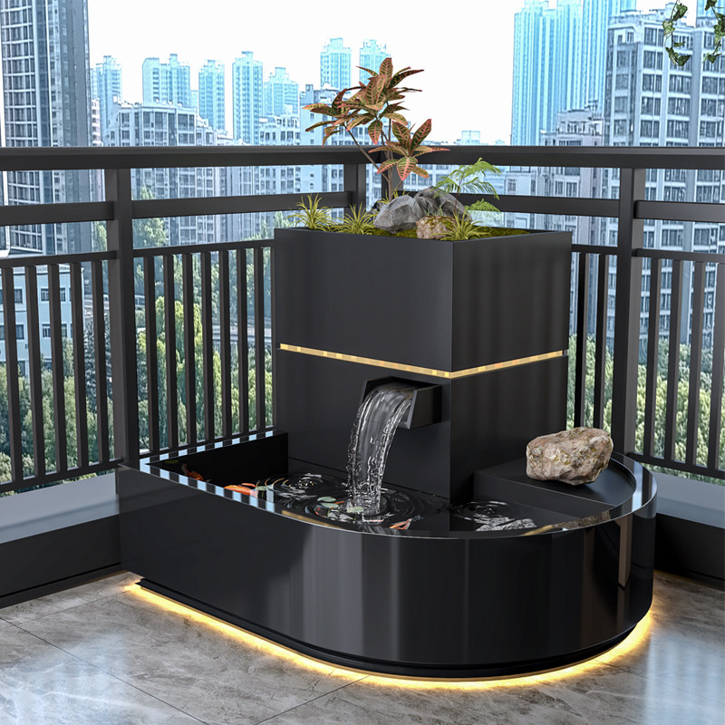 现代简约不锈钢阳台水景装置瀑布流水摆件高端定制景观道具,商业/办公家具,景观道具/景观摆件/景观装置,淘宝优惠券,粉丝福利购,淘宝优惠卷