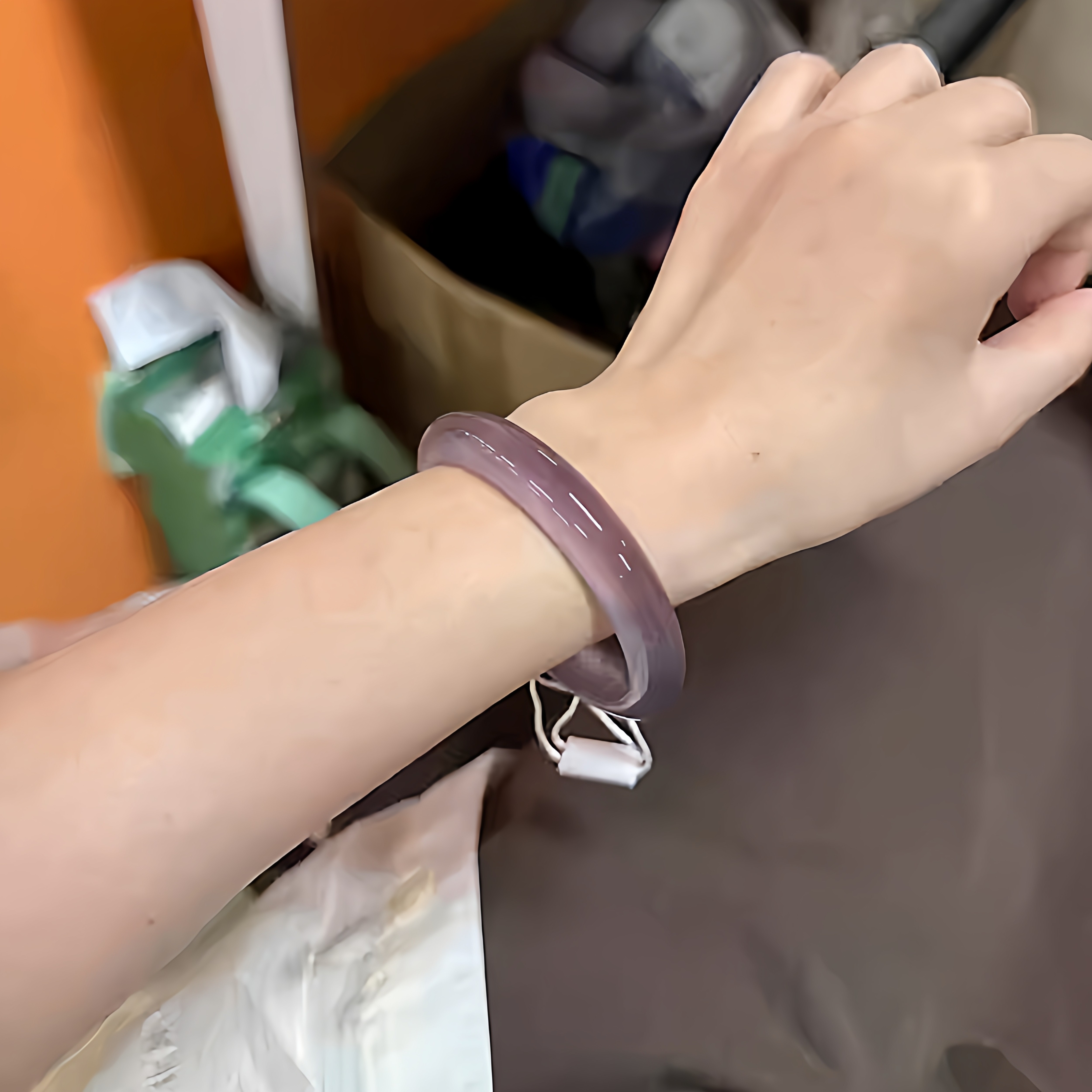 玉长情【清水系列】冰透种玉髓紫罗兰翡翠平替石英岩玉手镯子处理