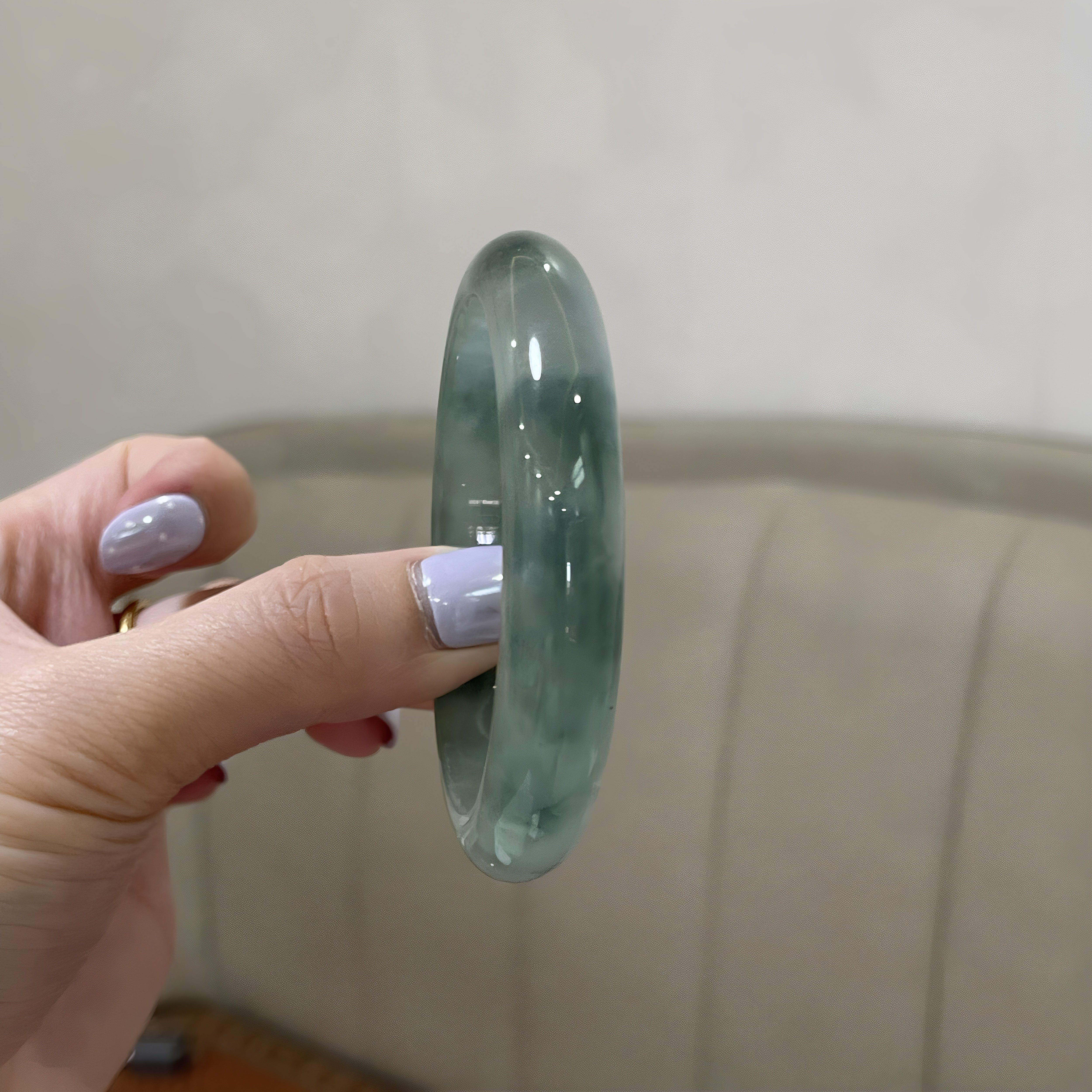 玉长情【百花系列】高端缅甸翡翠冰飘花玉手镯子正品女款真玉处理