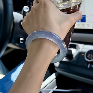 玉长情【如诗系列】紫罗兰冰糯种玉石翡翠手镯真玉手镯子女款处理