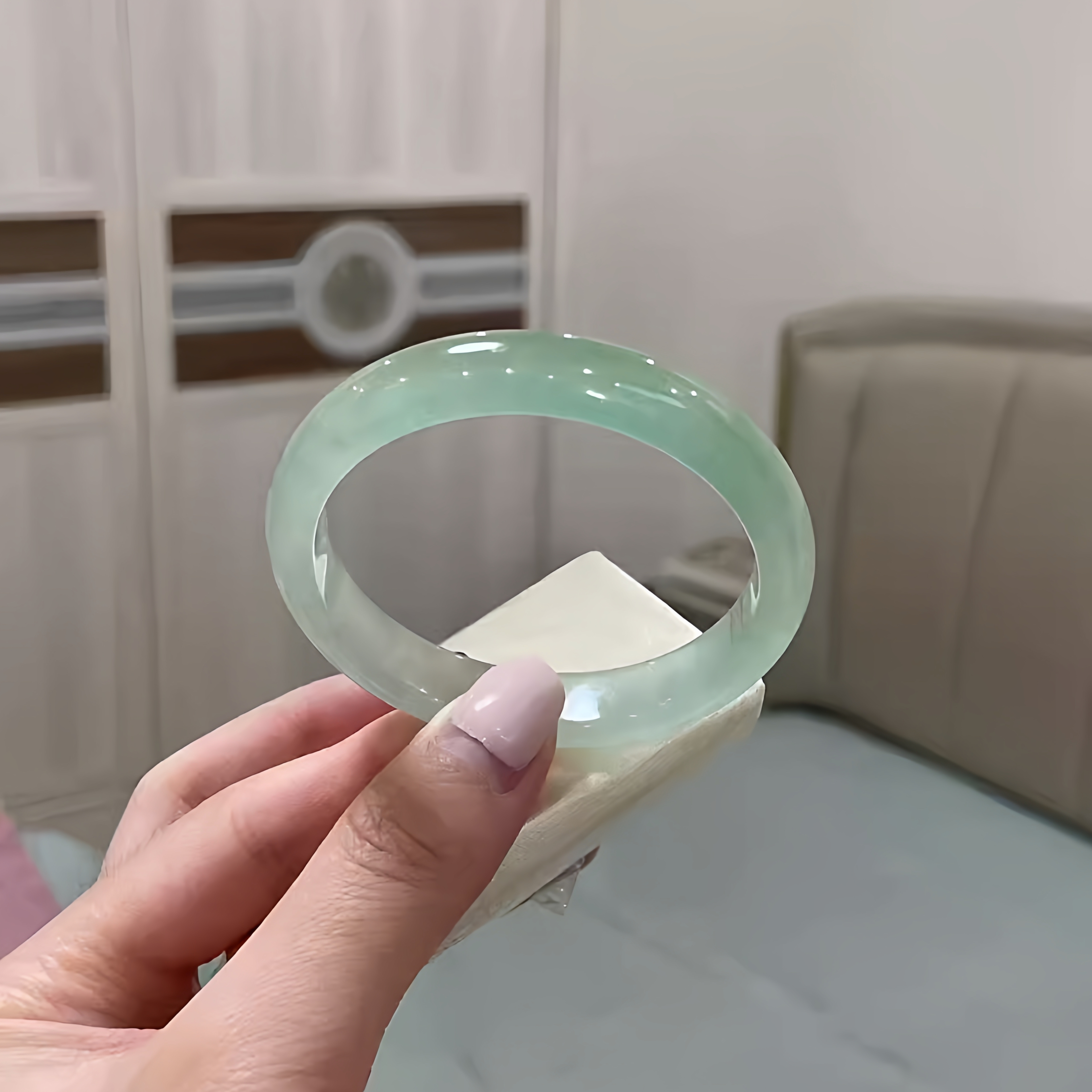 玉长情【丹青系列】翡翠玉手镯子