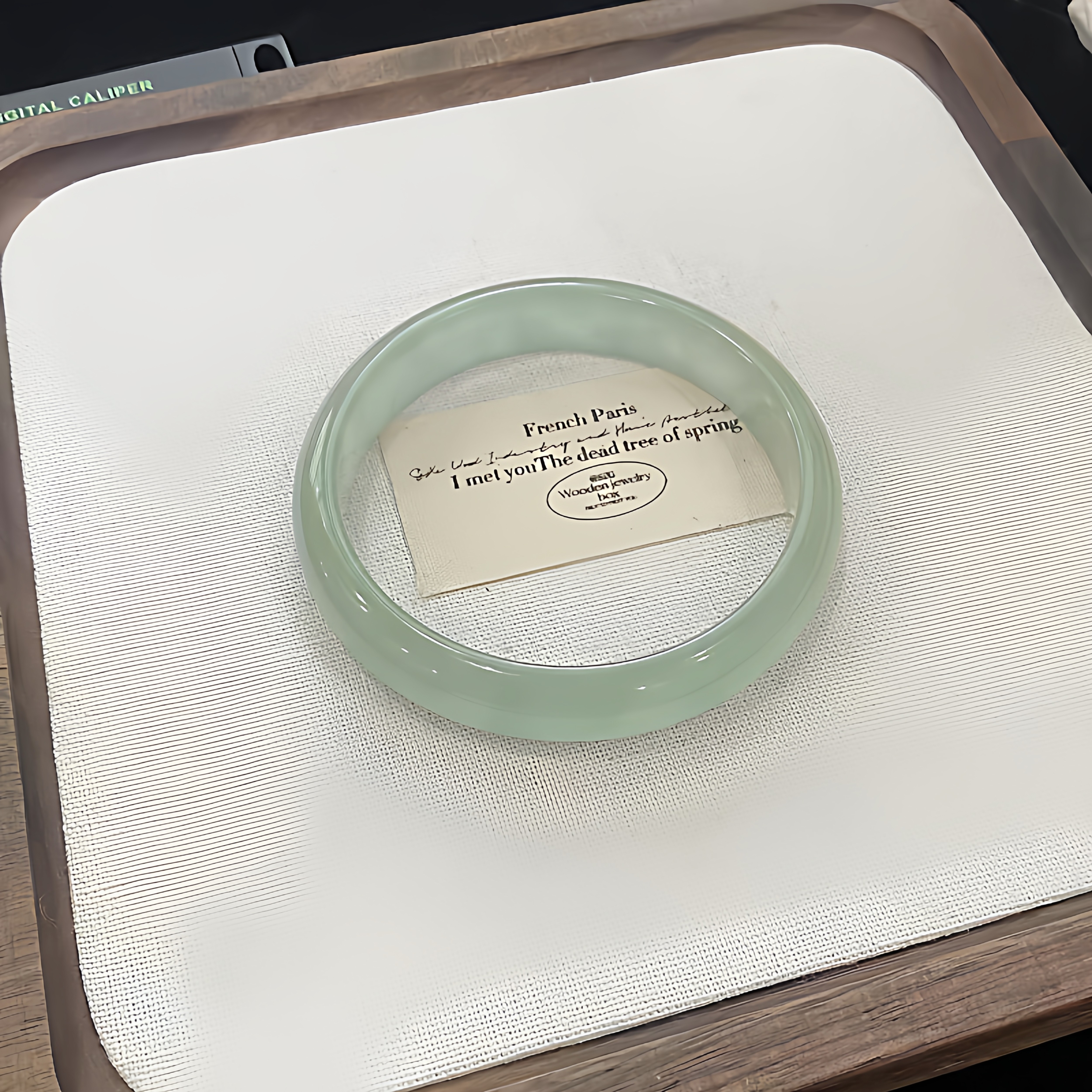 玉长情【青绿系列】缅甸翡翠冰种玉手镯子正品高端浅青步离镯处理