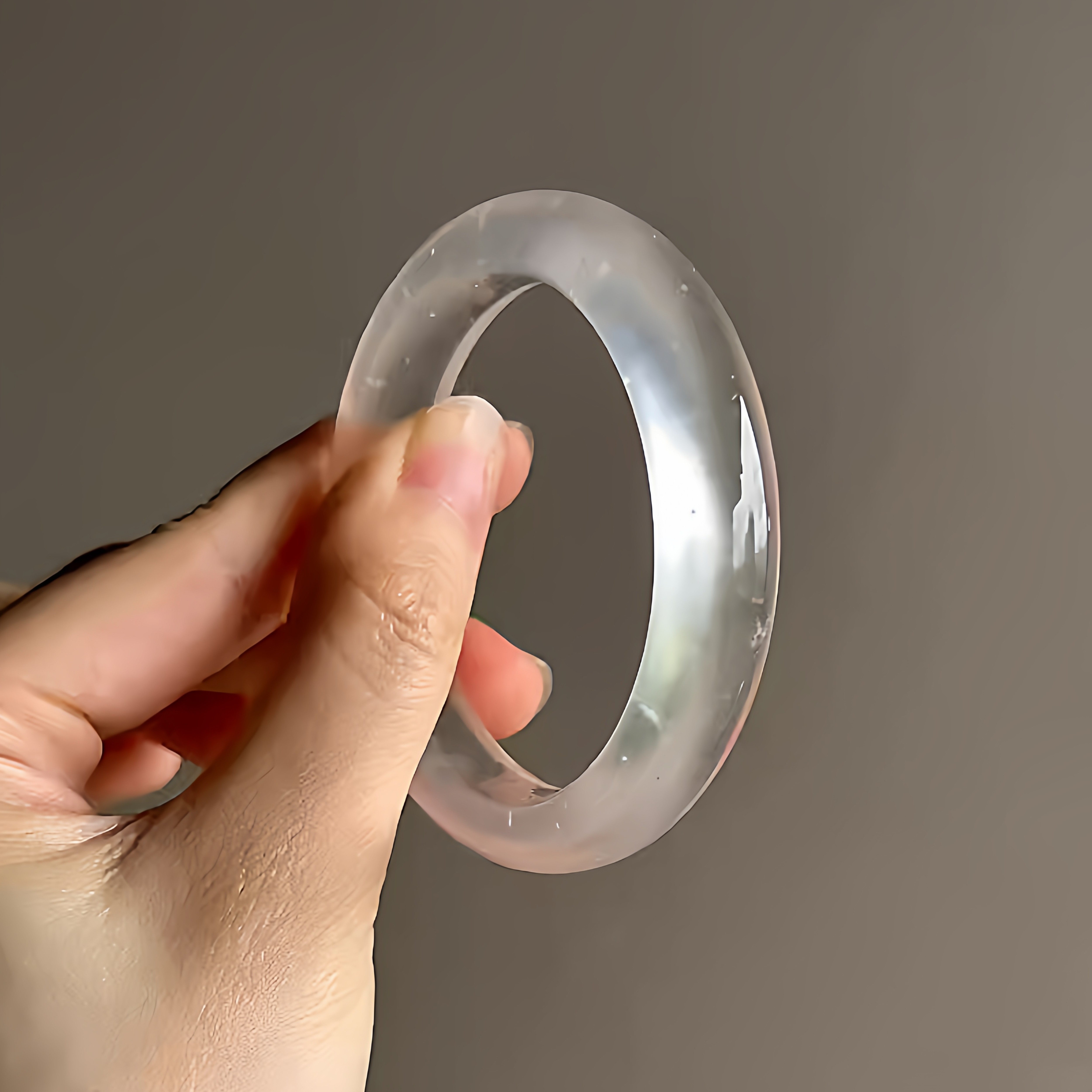 玉长情【清水系列】冰种玉髓玛瑙镯平替白月光石英岩玉手镯子处理