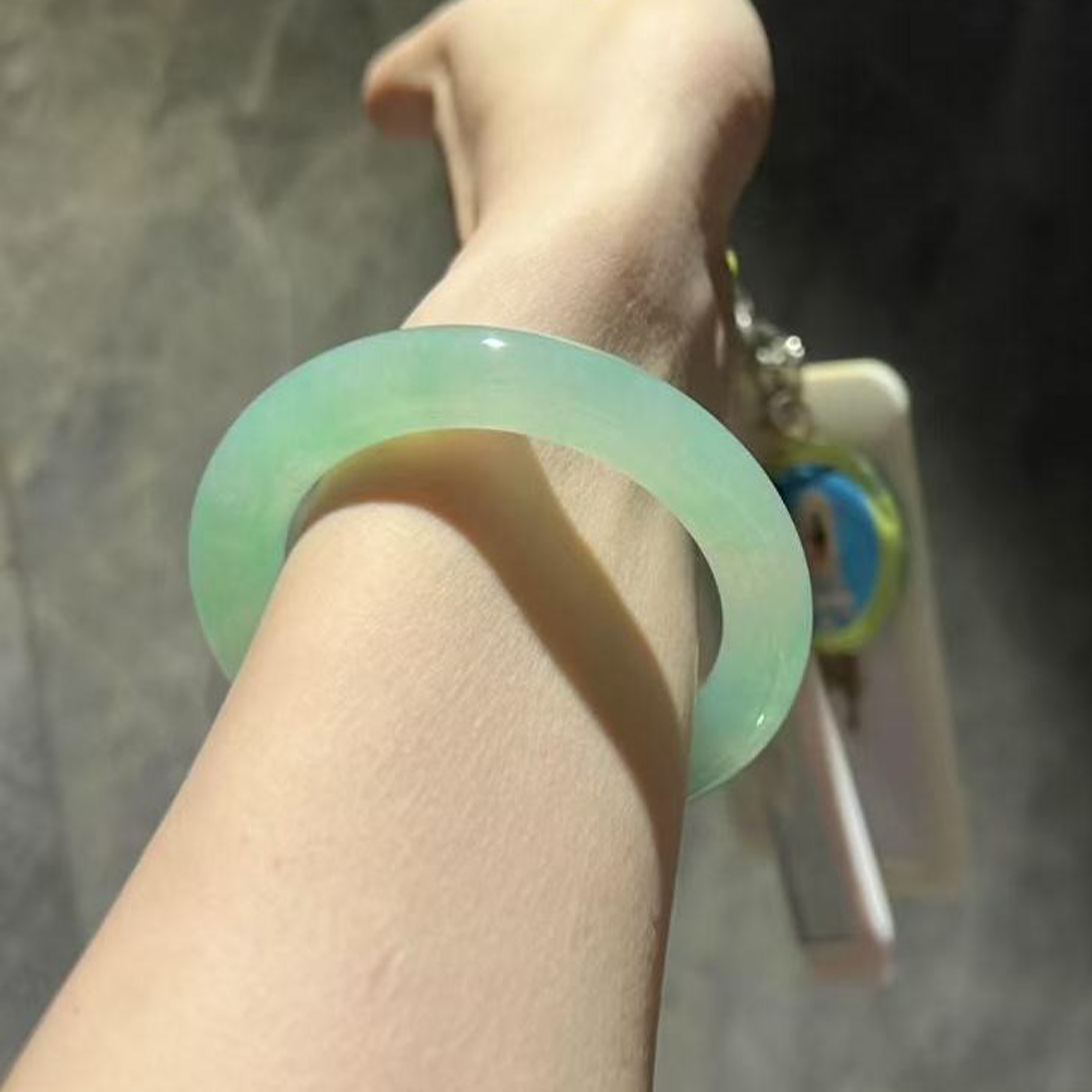 玉长情【青绿系列】翡翠玉手镯子