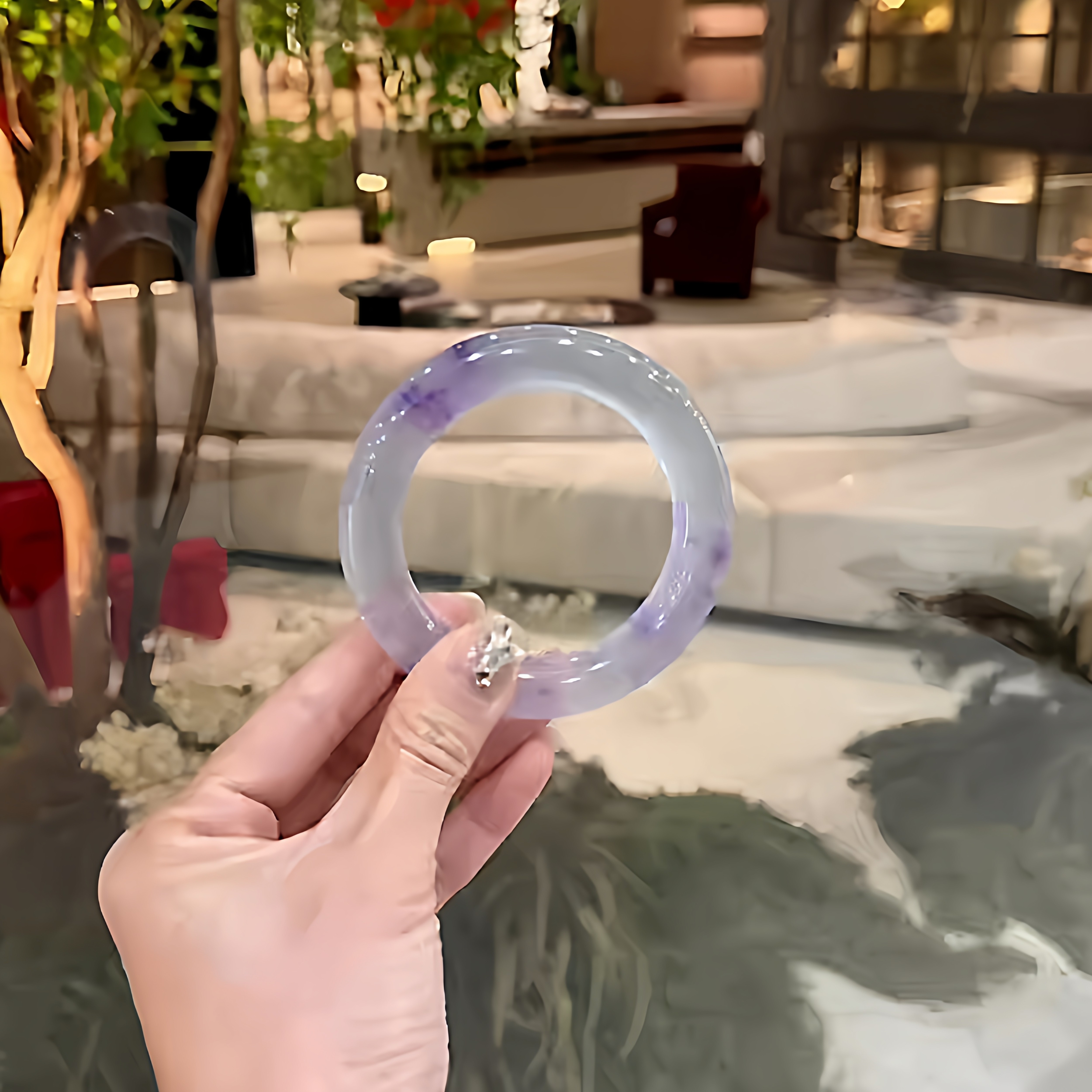 玉长情【清水系列】冰种玉髓飘花手镯平替女款石英岩玉手镯子处理