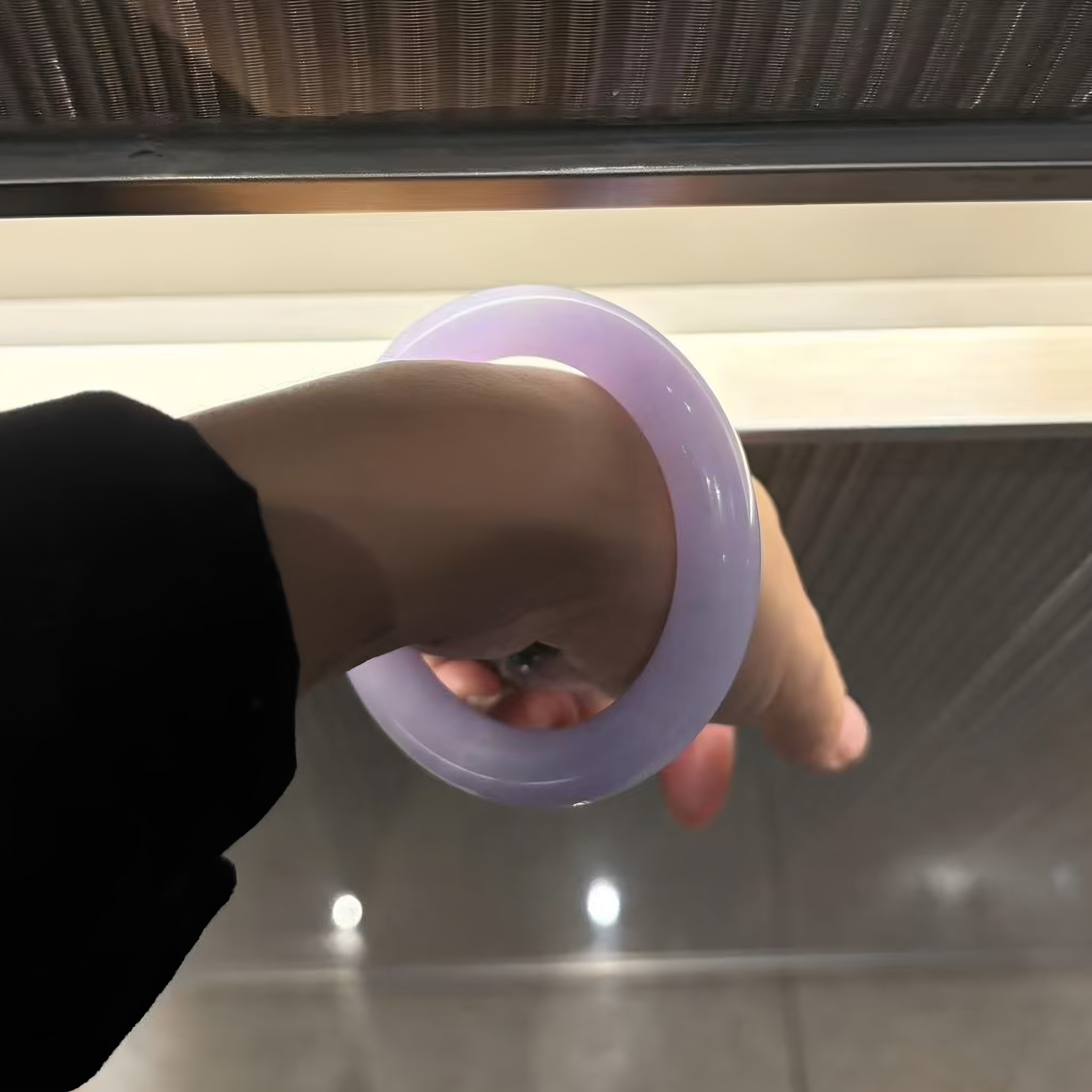 玉长情【如诗系列】高端翡翠紫罗兰玉手镯子缅甸冰种正品玉石处理