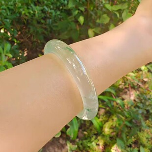 玉长情【百花系列】高端缅甸翡翠女款冰种飘花玉手镯子旗舰店处理