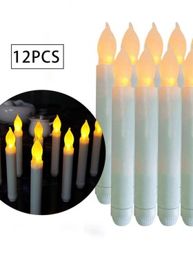 厂家12支装2键遥控圣诞悬挂蜡烛长条电子蜡烛灯ledX蜡烛长杆蜡烛