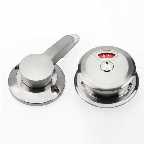 公共厕所隔板门锁卫生间隔断五金配件G304不锈钢指示锁带拉手锁扣