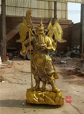 祥狮纯铜大型武财神关羽w关公神像武圣关二爷天神造像摆件