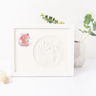 手脚印纪念新生儿脚印印泥相框实木相框满月生日礼物纪念品