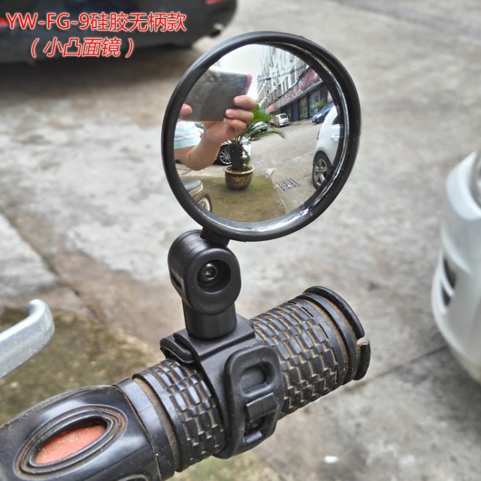 电动电瓶车后视镜自行车短杆圆镜九号爱玛大视野倒车反光镜子通用