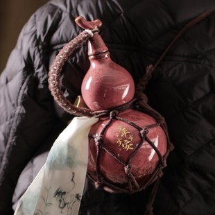 白酒陶瓷古风可装 剑来陈平安葫芦酒壶网兜水壶装 热水古风密封