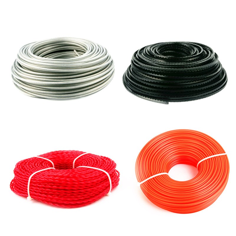 割草机打草绳割灌机割草线24/27/30/40方型圆形麻花钢丝齿绳