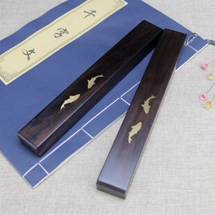 黑檀木红木镇纸 黑紫檀书镇镇尺木镇子 文房四宝书法用品送礼高档