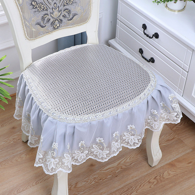欧式加大餐椅垫防滑椅垫餐桌布艺夏季冰丝坐垫中式椅子凳子藤席垫