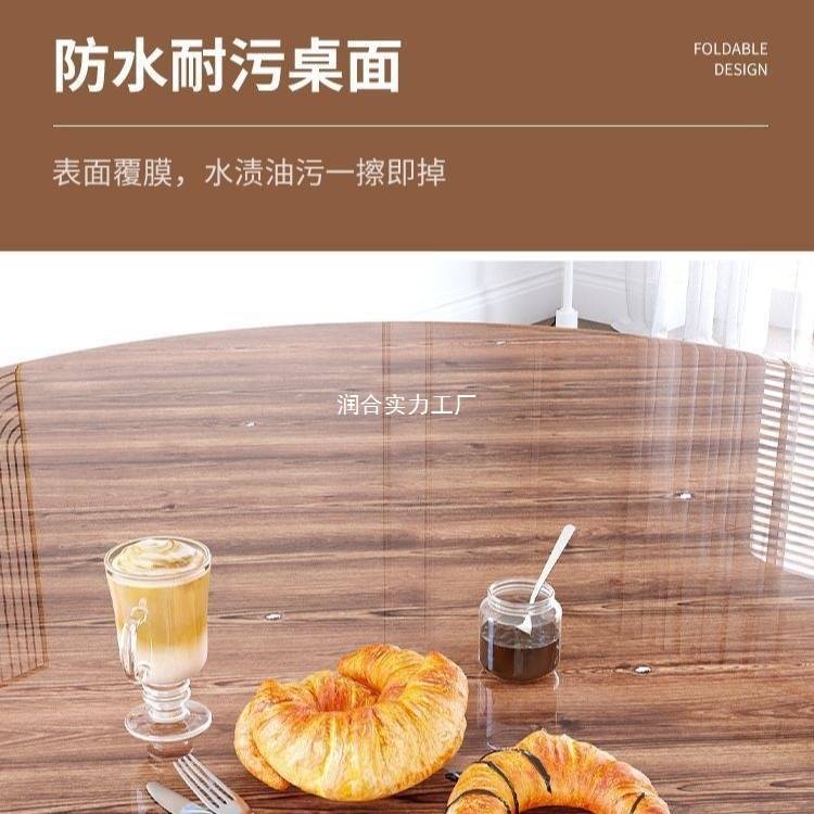 实木折叠餐桌10人15人家用饭店大圆桌带转盘食堂餐馆圆桌面板台面