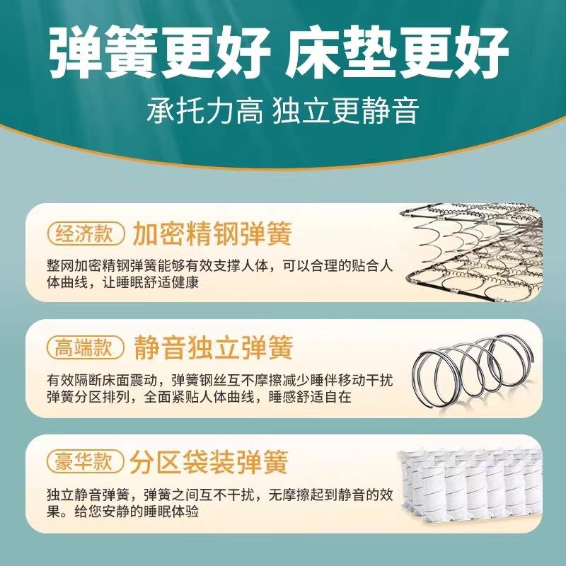 席梦思床垫软硬两用20cm经济型家用乳胶海椰棕马弹簧床垫租房专用