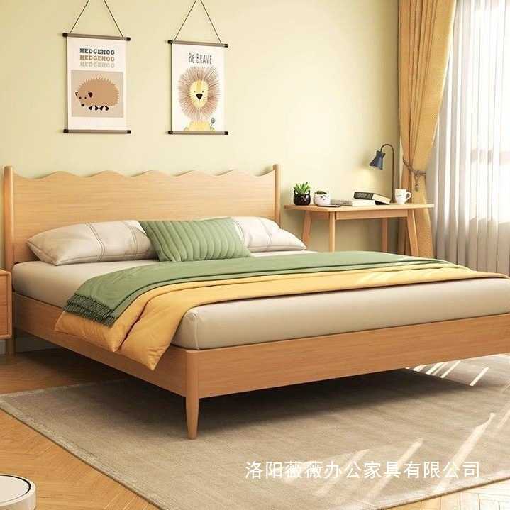 北欧女孩男孩家用床实木床儿童床榉木现代简约单人床小户型卧室