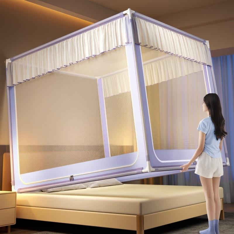 新款蚊帐家用卧室蒙古包免安装防加密儿童婴儿防摔围栏全底