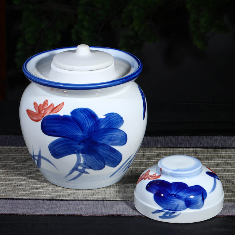 景德镇4斤6斤装陶瓷泡菜坛子密封酸菜大小号腌菜咸菜缸储物罐,厨房/烹饪用具,泡菜罐/坛,淘宝优惠券,粉丝福利购,淘宝优惠卷