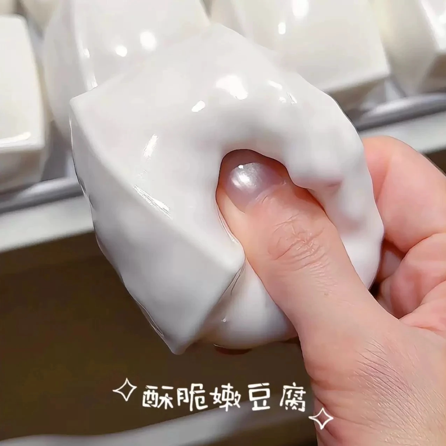 thumbnail for Crispy milk tofu handmade squeeze toys that are moldable, non-rebounding, fracture sound stress relief toys, squishy crunchy