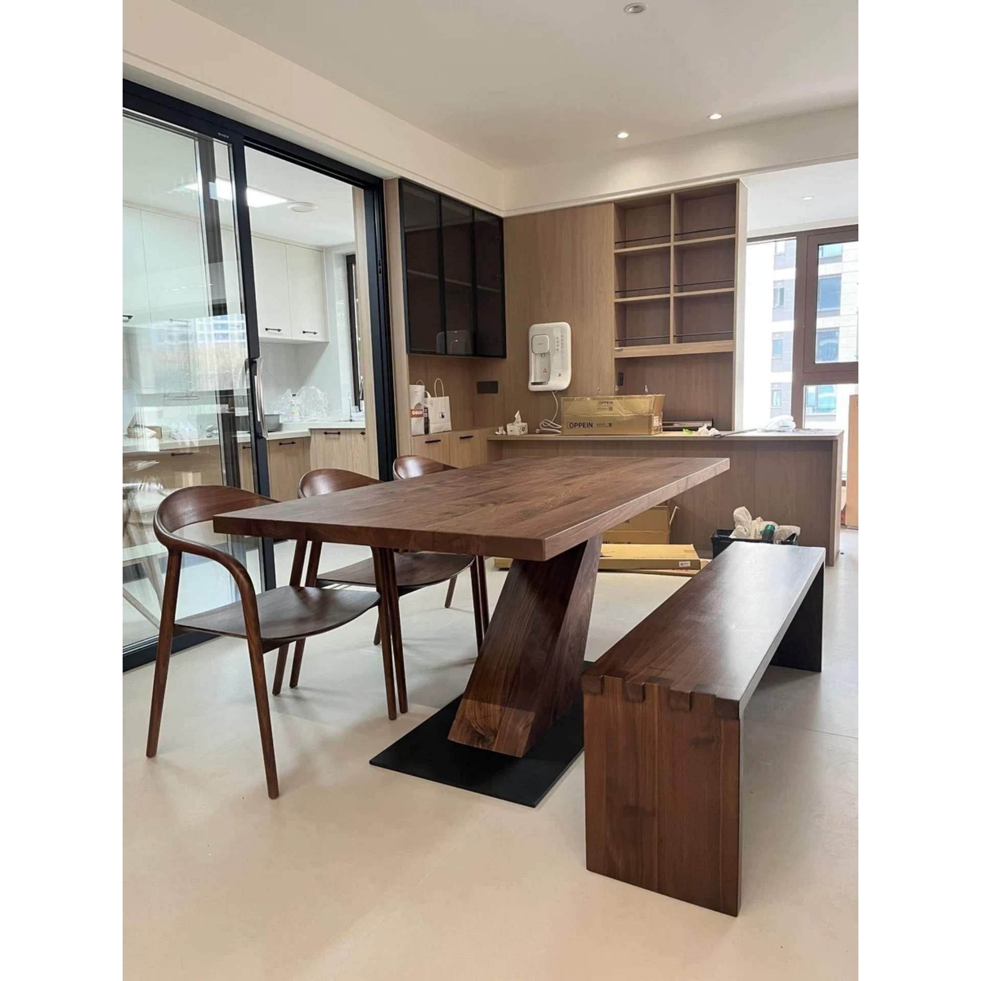 新中式北美黑胡桃木实木大餐桌茶桌办公桌简约设计感会议桌台,商业/办公家具,茶台/茶桌,淘宝优惠券,粉丝福利购,淘宝优惠卷