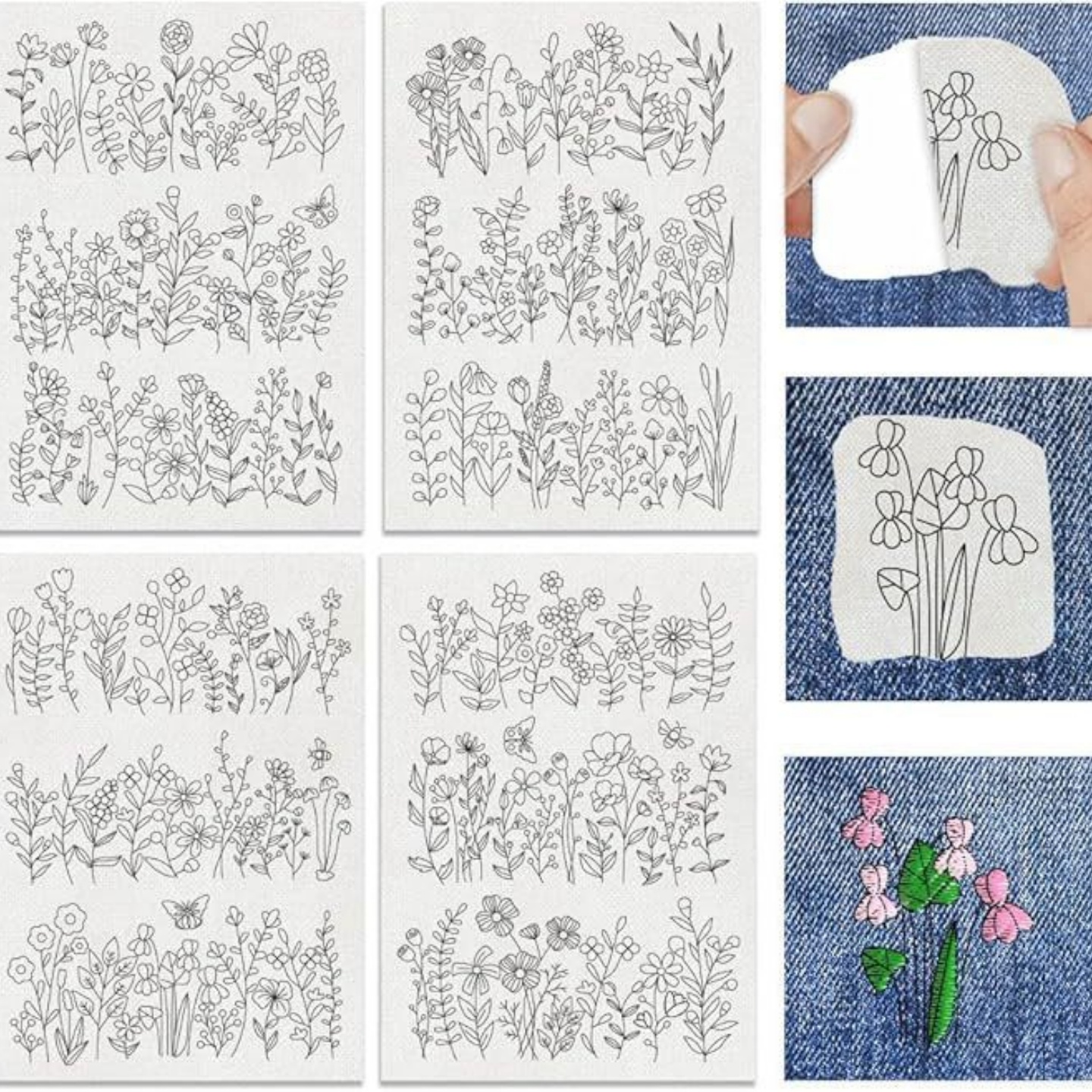 A4背胶水溶植物花草可印图案