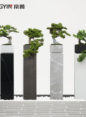 仿真松树迎客松盆景售楼部酒店新中式装饰室内景观落地花瓶摆件