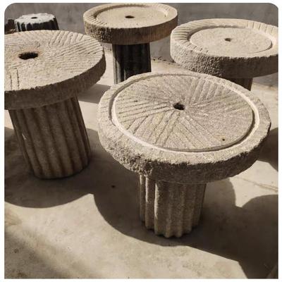 石磨茶盘石碾庭院石桌茶台旧石器石槽流水景观老磨盘茶海造景装饰