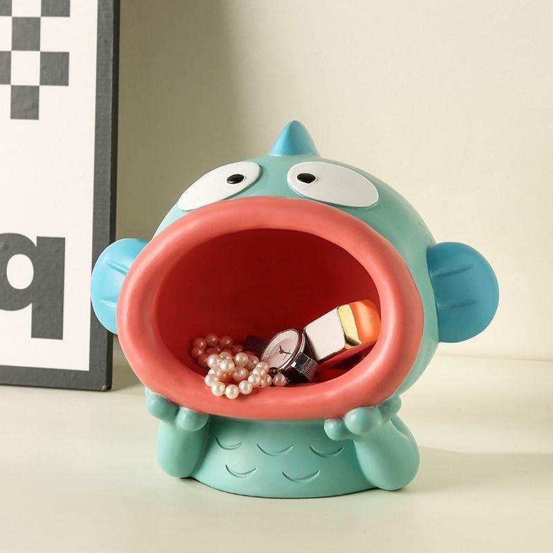 家居钥匙丑整理盒摆件鱼汉顿玄关入户装饰品钥匙储物收纳创意可爱