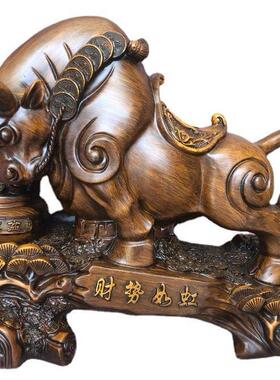 运势如虹 镀金色牛气冲天 树脂工艺品 风水摆件 开业家居装饰礼品