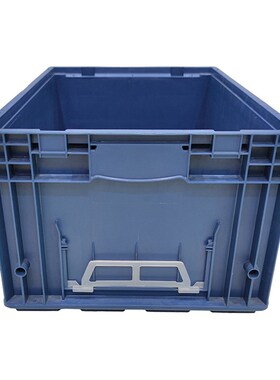 欧标R-KLT6429加强底塑料周转箱德系蓝色600*400*2U80汽车零部件