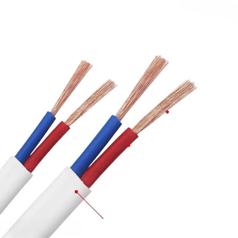 铜芯家用电线双芯白m色软线灯线信号线护套线2芯1.52.5纯铜