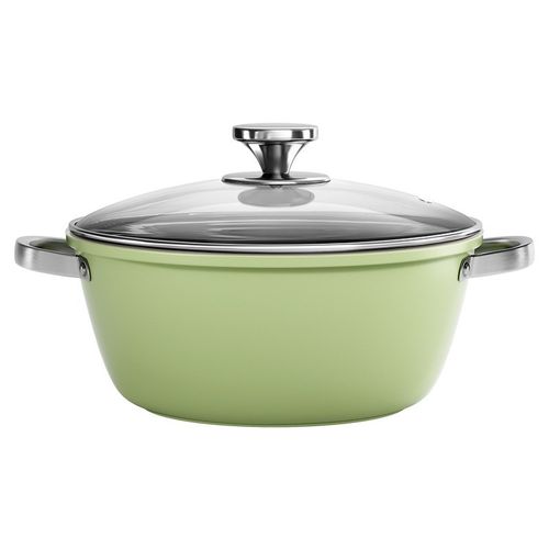 新款牛油果绿陶瓷汤锅家用不粘锅煎锅耐磨炖煮锅蒸锅Y通用炉灶锅