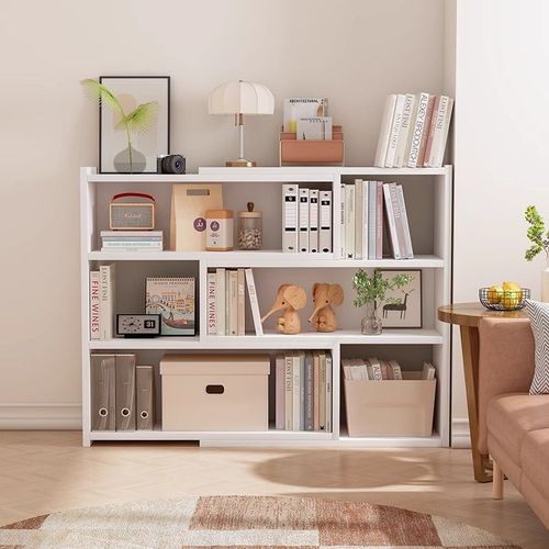 实木书柜书架落地可伸缩转角书柜床边置物架儿童学W生多层储物柜