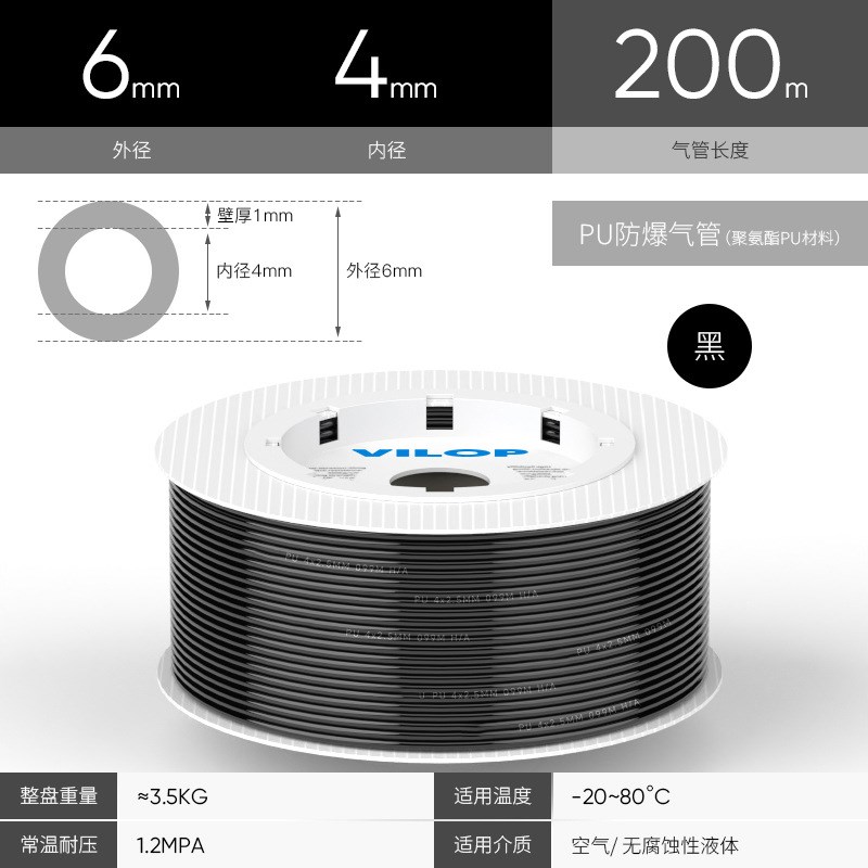 PU气管气缸气泵空压机透明12*8抗高压8F*5气管10*6.5汽车气动软管