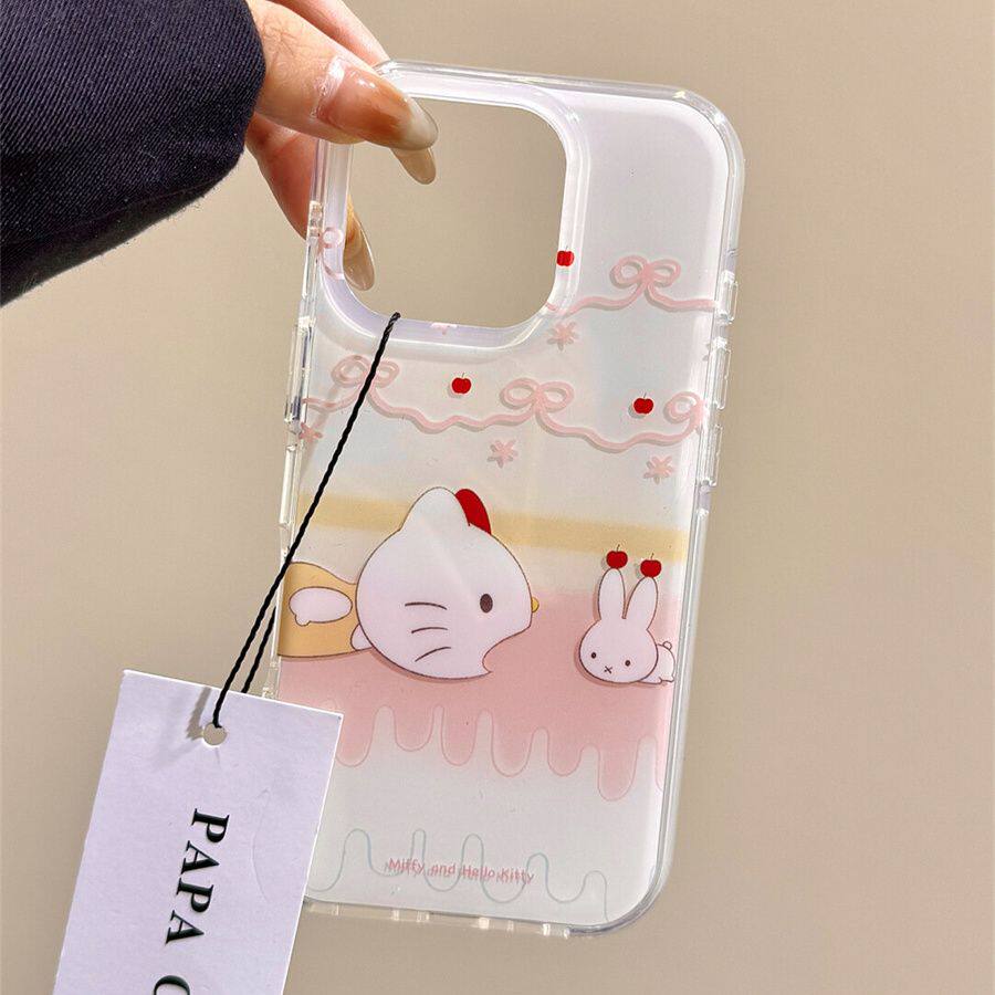 华为mate70凯蒂猫OPPOfindx8荣耀MAGIC7适用15promax大孔iPhone13硬12手机壳16卡通苹果14plus可爱红米TURBO4