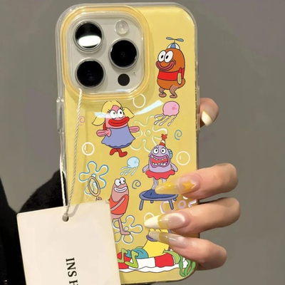 比奇堡居民Reno14创意手机壳iPhone15小米CIVI5PRO硬12适用OPPOFINDX8S苹果16PLUS大孔13ProMax卡通VIVOX200S