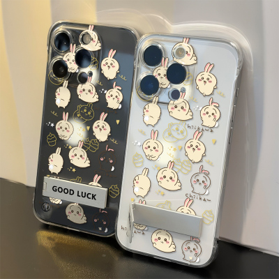16ProMax透明14PLUS卡通无边框硬手机壳带支架iPhone13满屏乌萨奇12少女心适用超薄IQOO15苹果17可爱VIVOx300