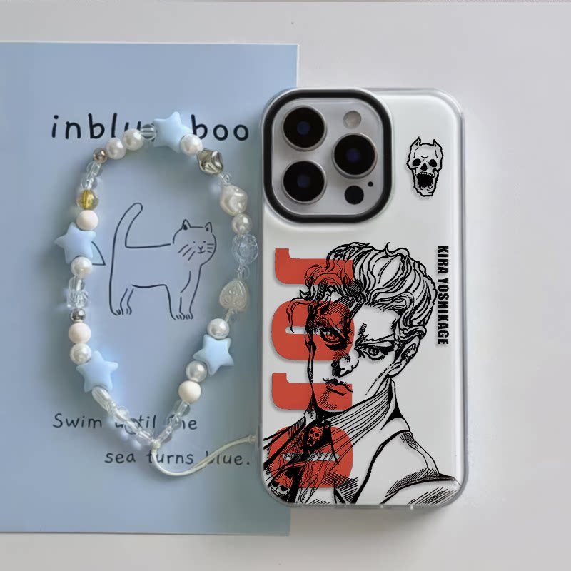 JOJO吉良吉影创意荣耀x50pro个性IQOOZ9TURBO小众13pro硬12手机壳带挂绳iPhone15适用17ProMax大孔16pm14plus